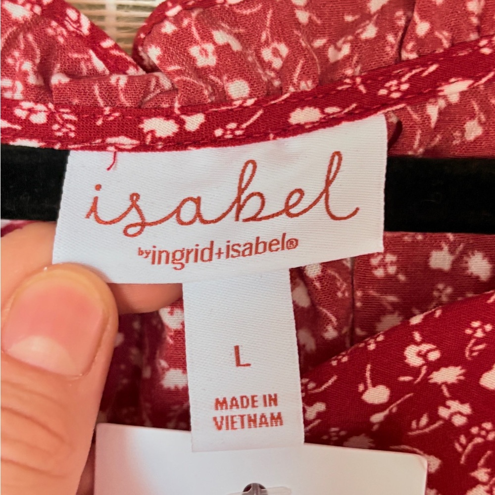 NWT Elegant Red Floral Blouse for Women - Picture 4 of 9